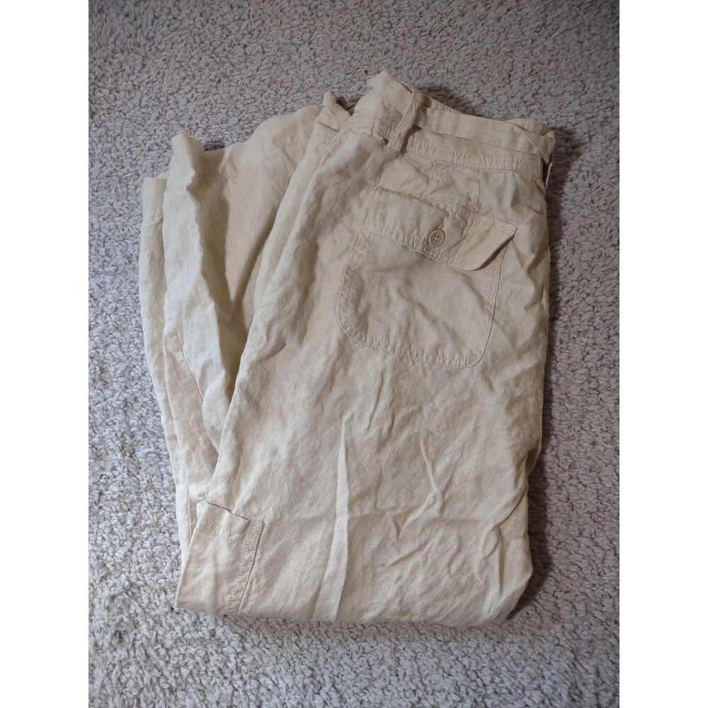 Liz Claiborne Audra Sz 8 Linen Pants Light Ran Pockets Beach Breathable